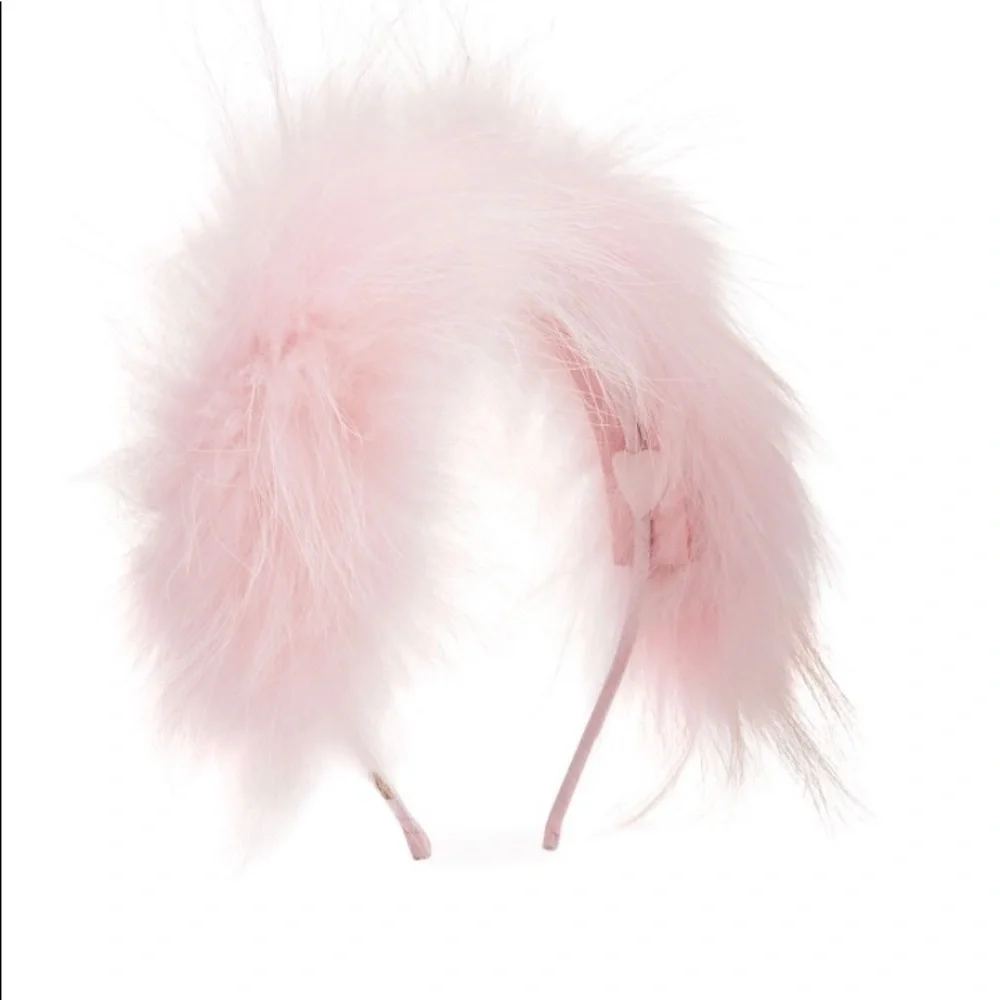 Bari Lynn Girl's Allover Fox Fur Headband